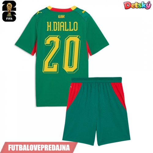 Lacne Dětský Futbalové dres Senegal Habib Diallo #20 MS 2026 Krátky Rukáv - Preč (+ trenírky)